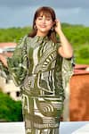 Shop_Nirmooha_Multi Color Muslin, Cotton Beads High Embroidered Sleeves Elegance Maxi Dress _Online_at_Aza_Fashions