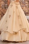 Awigna_Champagne Short Jacket Layered Skirt Set _Online_at_Aza_Fashions