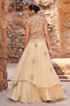 Shop_Awigna_Champagne Short Jacket Layered Skirt Set _at_Aza_Fashions
