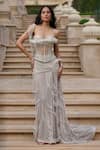 Buy_Tarun Tahiliani_Embellished Fishtail Skirt With Bustier _at_Aza_Fashions