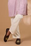 Shop_Rabani & Rakha_Purple Georgette, Cotton, Silk Sequins, Beads Embroidered Kurta With Pant _Online_at_Aza_Fashions