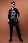 Buy_PAARSH_Black Embroidery Ashen Echo Kurta _at_Aza_Fashions