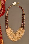 Buy_Rejuvenate Jewels_Red Gulnaar Glass Beads And Pearl Necklace _at_Aza_Fashions