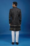 Shop_Arihant Rai Sinha_Black Silk, Polyester, Viscose Embroidery, Sequins Thread And Work Sherwani Set _at_Aza_Fashions