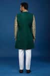 Shop Arihant Rai Sinha Green Silk, Polyester, Viscose Embroidery Mughal Woven Sherwani Set at Aza Fashions Shop_Arihant Rai Sinha_Green Silk, Polyester, Viscose Embroidery Mughal Woven Sherwani Set _at_Aza_Fashions