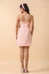 Shop_Samyukta Singhania_Peach Crepe Cowl Neck Halter Dress _at_Aza_Fashions