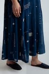 Buy_Rias Jaipur_Blue Handloom Cotton Embroidery, Foil Printing Indigo Floral Pattern Dress 