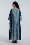 Shop_Rias Jaipur_Blue Cotton Embroidery Round Neck Indigo Pleated Dress _at_Aza_Fashions