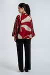 Shop_Rias Jaipur_Red Cotton Collared, V-neck Madder Printed Shirt _at_Aza_Fashions