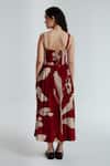 Shop_Rias Jaipur_Red Cotton V-neck Madder Heart Printed Dress _at_Aza_Fashions