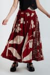 Rias Jaipur_Red Cotton Madder Printed Skirt _Online_at_Aza_Fashions