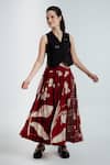 Buy_Rias Jaipur_Black Cotton Embroidery, Cut Work V-neck Madder Waistcoat With Skirt _Online_at_Aza_Fashions