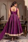 Shop_Pomcha Jaipur_Purple Taffeta, Silk, Net Gota Patti Sweetheart Neck Seerat Anarkali Set _at_Aza_Fashions