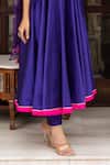 Pomcha Jaipur_Purple Taffeta, Silk, Georgette Tassels, Embroidery Round Neck Anarkali Set _Online_at_Aza_Fashions