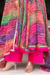 Shop_Pomcha Jaipur_Multi Color Georgette, Cotton, Silk Multicolor Bandhej Jacket With Anarkali Set _Online_at_Aza_Fashions