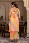 Shop_Pomcha Jaipur_Multi Color Georgette Sequins Round Neck Radha Multicolor Leheriya Suit Set _at_Aza_Fashions