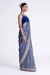 Naina Jain_Banarasi Bandhani Saree With Unstitched Blouse Fabric _Online_at_Aza_Fashions