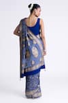Shop_Naina Jain_Banarasi Bandhani Saree With Unstitched Blouse Fabric _at_Aza_Fashions
