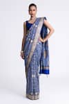 Buy_Naina Jain_Banarasi Bandhani Saree With Unstitched Blouse Fabric _at_Aza_Fashions