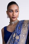 Buy_Naina Jain_Banarasi Bandhani Saree With Unstitched Blouse Fabric _Online_at_Aza_Fashions