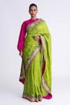 Buy_Naina Jain_Bandhani Silk Saree With Unstitched Blouse Fabric _at_Aza_Fashions