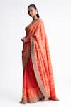 Naina Jain_Bandhani Silk Saree With Unstitched Blouse Fabric _Online_at_Aza_Fashions