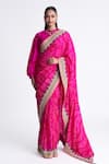 Buy_Naina Jain_Bandhani Silk Saree With Unstitched Blouse Fabric _at_Aza_Fashions