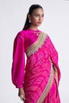 Naina Jain_Bandhani Silk Saree With Unstitched Blouse Fabric _Online_at_Aza_Fashions