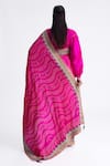 Shop_Naina Jain_Bandhani Silk Saree With Unstitched Blouse Fabric _at_Aza_Fashions