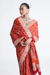 Naina Jain_Banarasi Bandhani Saree With Unstitched Blouse Fabric _Online_at_Aza_Fashions