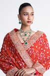Buy_Naina Jain_Banarasi Bandhani Saree With Unstitched Blouse Fabric _Online_at_Aza_Fashions