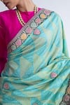 Shop_Naina Jain_Bandhani Silk Saree With Unstitched Blouse Fabric _Online_at_Aza_Fashions