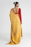 Shop_Naina Jain_Banarasi Bandhani Saree With Unstitched Blouse Fabric _at_Aza_Fashions