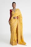 Buy_Naina Jain_Banarasi Bandhani Saree With Unstitched Blouse Fabric _at_Aza_Fashions