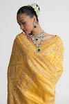 Shop_Naina Jain_Banarasi Bandhani Saree With Unstitched Blouse Fabric _Online_at_Aza_Fashions