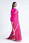 Naina Jain_Bandhani Silk Saree With Unstitched Blouse Fabric _Online_at_Aza_Fashions