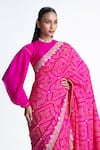 Buy_Naina Jain_Bandhani Silk Saree With Unstitched Blouse Fabric _Online_at_Aza_Fashions