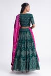Shop_Naina Jain_Green Bandhani Lehenga Set _at_Aza_Fashions