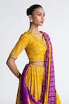 Naina Jain_Yellow Bandhani Lehenga Set _Online_at_Aza_Fashions