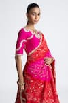 Naina Jain_Red Rani Bandhani Silk Lehenga Set _Online_at_Aza_Fashions