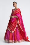 Buy_Naina Jain_Red Rani Bandhani Silk Lehenga Set _Online_at_Aza_Fashions