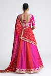 Shop_Naina Jain_Red Rani Bandhani Silk Lehenga Set _at_Aza_Fashions