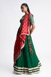 Naina Jain_Green Crushed Silk Lehenga Set _Online_at_Aza_Fashions