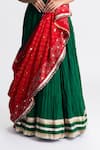 Buy_Naina Jain_Green Crushed Silk Lehenga Set _Online_at_Aza_Fashions