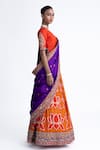 Buy_Naina Jain_Orange Lotus Bandhani Lehenga Set _Online_at_Aza_Fashions