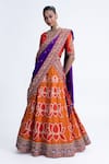 Buy_Naina Jain_Orange Lotus Bandhani Lehenga Set _at_Aza_Fashions