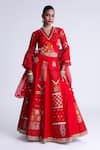 Buy_Naina Jain_Red Patchwork Lehenga Set _at_Aza_Fashions