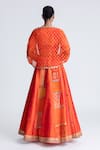 Shop_Naina Jain_Orange Patchwork Lehenga Set _at_Aza_Fashions