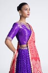 Buy_Naina Jain_Purple Crushed Bandhani Silk Lehenga Set _Online_at_Aza_Fashions