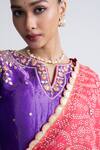 Shop_Naina Jain_Purple Crushed Bandhani Silk Lehenga Set _Online_at_Aza_Fashions